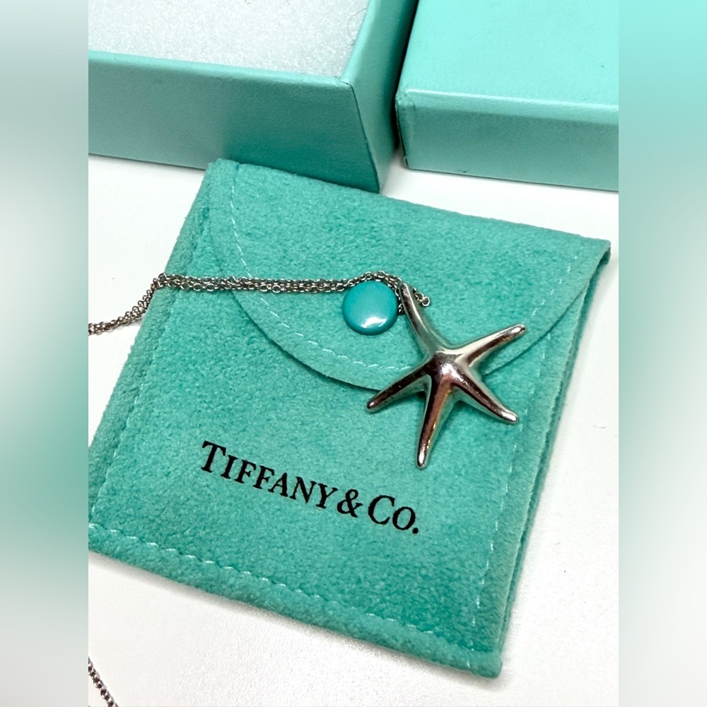 Tiffany & Co. 925 Silver Elsa Peretti Large 28mm Starfish Pendant  17" Necklace - Picture 3 of 9